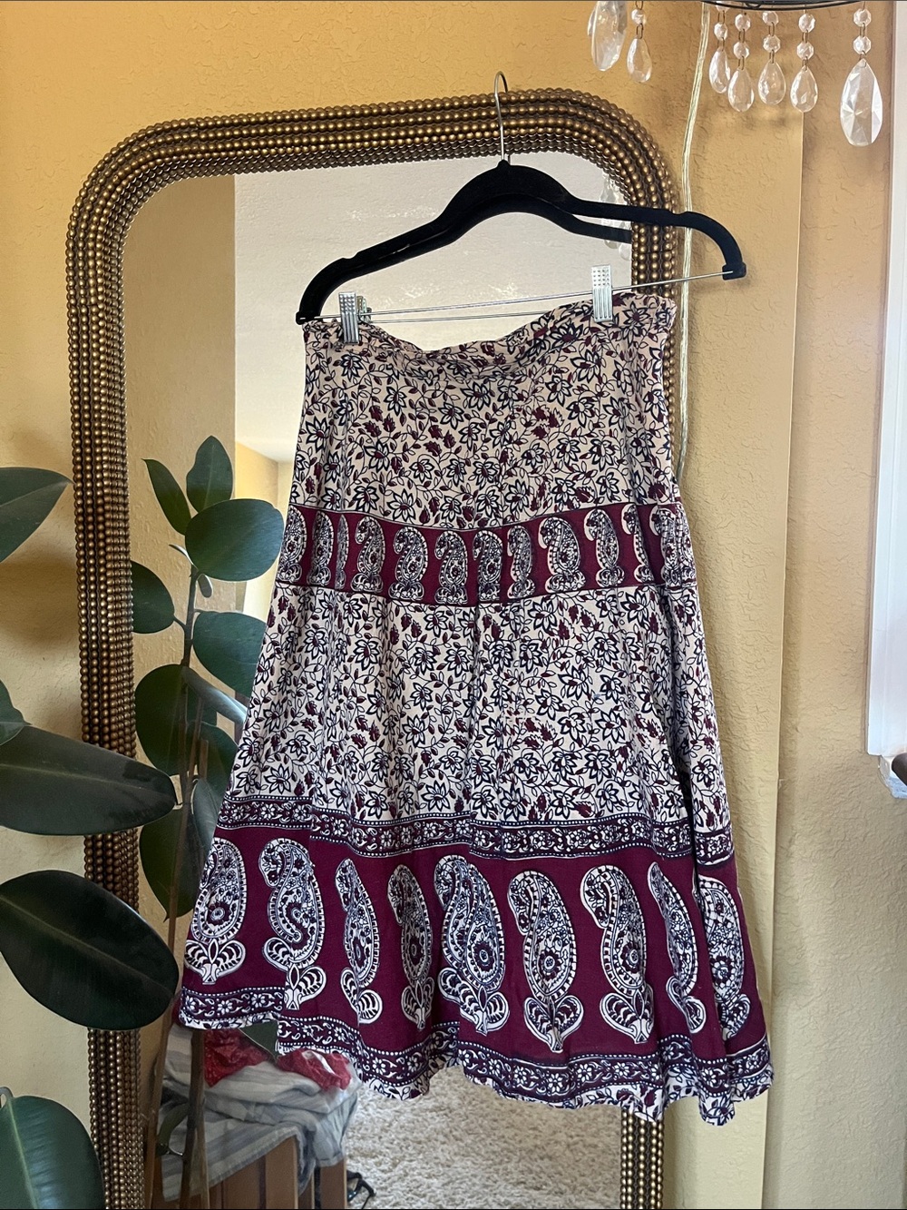 Vintage Boho Indian cotton wraparound skirt OS